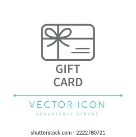 Gift Card Ecommerce Vector Line Icon