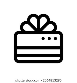 Gift card. Editable stroke vector icon.