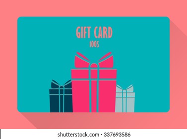Gift Card. Flat style.