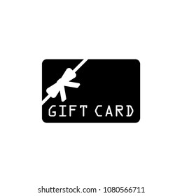 Gift Card. Flat Vector Icon. Simple black symbol on white background