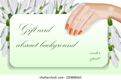 Gift card, floral background
