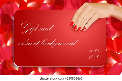 Gift card, floral background