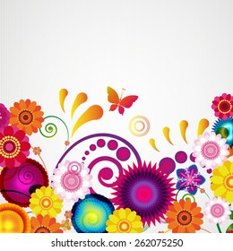 Gift card. Floral design background.