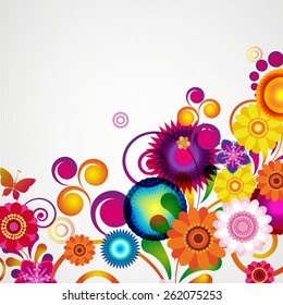 Gift card. Floral design background.