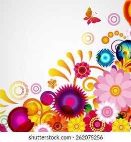 Gift card. Floral design background.