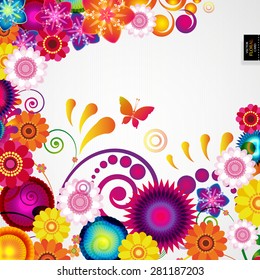 Gift card. Floral design background.
