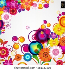 Gift card. Floral design background.