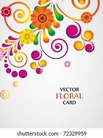 Gift card. Floral design background.
