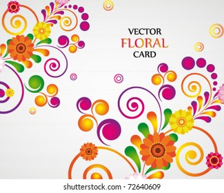 Gift card. Floral design background.