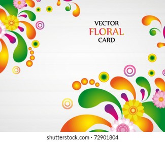 Gift card. Floral design background.