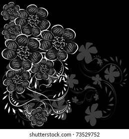 Gift card. Floral design background