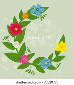 Gift card. Floral design background