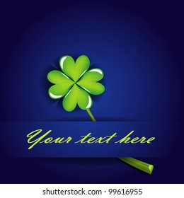 gift card with four leaf clover on blue background