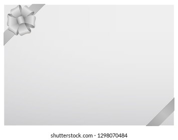 Gift card frame illustration ( corner ribbon / silver ) 