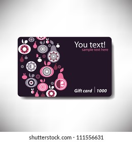 gift card with fruits