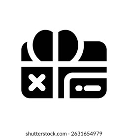 gift card glyph icon. Strong and solid vector icon for websites, mobile interfaces, presentations, and visual branding. High quality and easy to edit.