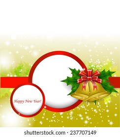Gift card with gold bells