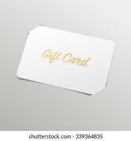 Gift Card With Golden Title. Vector Mockup With Placeholder