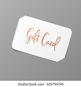 Gift Card with Golden Title. Vector Mockup with placeholder - stock vector