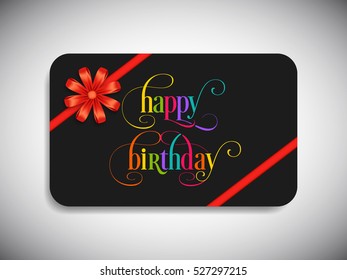 Gift card of happy birthday with beautiful calligraphy.