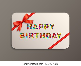 Gift card of happy birthday with beautiful calligraphy.