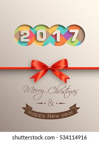 Gift card of Happy new year 2017 Text Design vector.