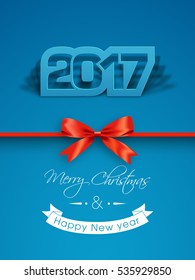 Gift card of Happy new year 2017 Text Design vector.