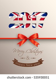 Gift card of Happy new year 2017 Text Design vector.