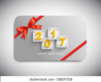 Gift card of Happy new year 2017 Text Design vector.