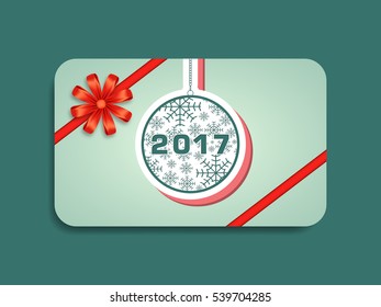 Gift card of Happy new year 2017 Text Design vector.
