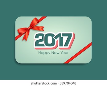 Gift card of Happy new year 2017 Text Design vector.