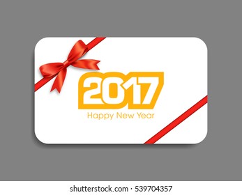 Gift card of Happy new year 2017 Text Design vector.