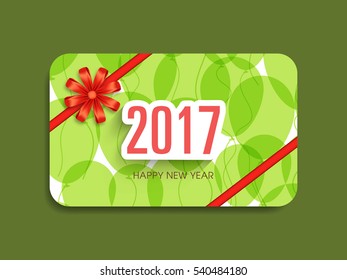Gift card of Happy new year 2017 Text Design vector.