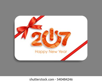 Gift card of Happy new year 2017 Text Design vector.