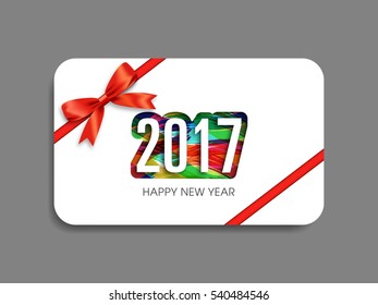 Gift card of Happy new year 2017 Text Design vector.