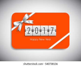 Gift card of Happy new year 2017 Text Design vector.