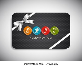 Gift card of Happy new year 2017 Text Design vector.