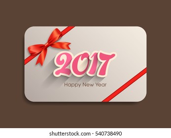 Gift card of Happy new year 2017 Text Design vector.