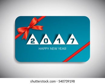 Gift card of Happy new year 2017 Text Design vector.