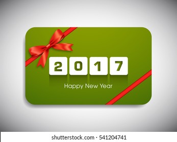 Gift card of Happy new year 2017 Text Design vector.