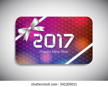 Gift card of Happy new year 2017 Text Design vector.