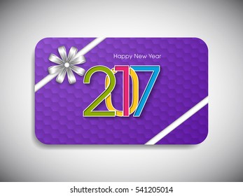 Gift card of Happy new year 2017 Text Design vector.