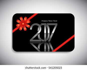 Gift card of Happy new year 2017 Text Design vector.