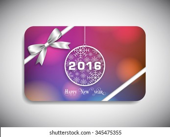 Gift card of happy new year,2016.