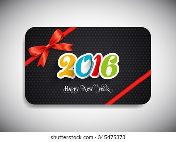 Gift card of happy new year,2016.