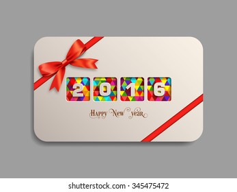 Gift card of happy new year,2016.