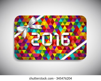 Gift card of happy new year,2016.