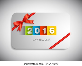 Gift card of happy new year,2016.