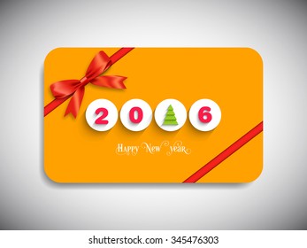 Gift card of happy new year,2016.