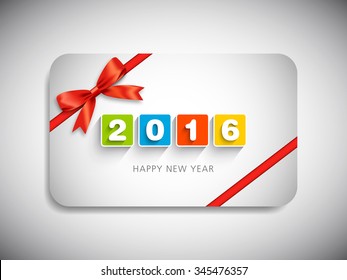 Gift card of happy new year,2016.